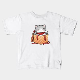 Cat Gift Box Kids T-Shirt